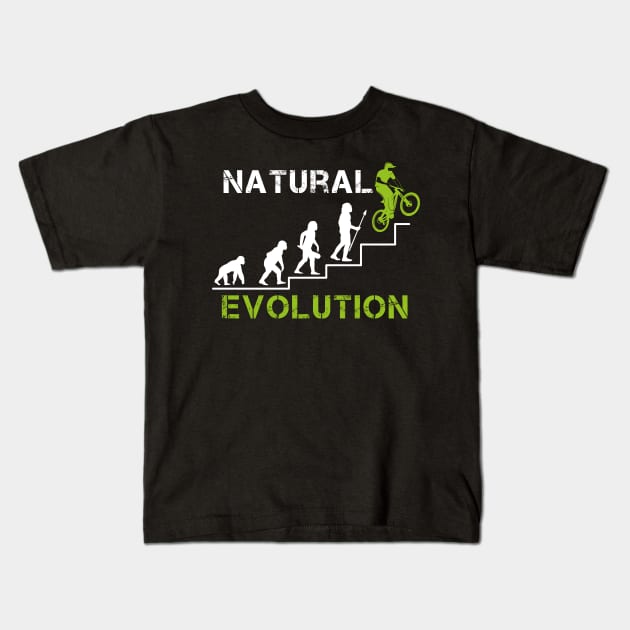Mountain Bike Evolution MTB Downhill Freeride Biking Sports Kids T-Shirt by FunnyphskStore